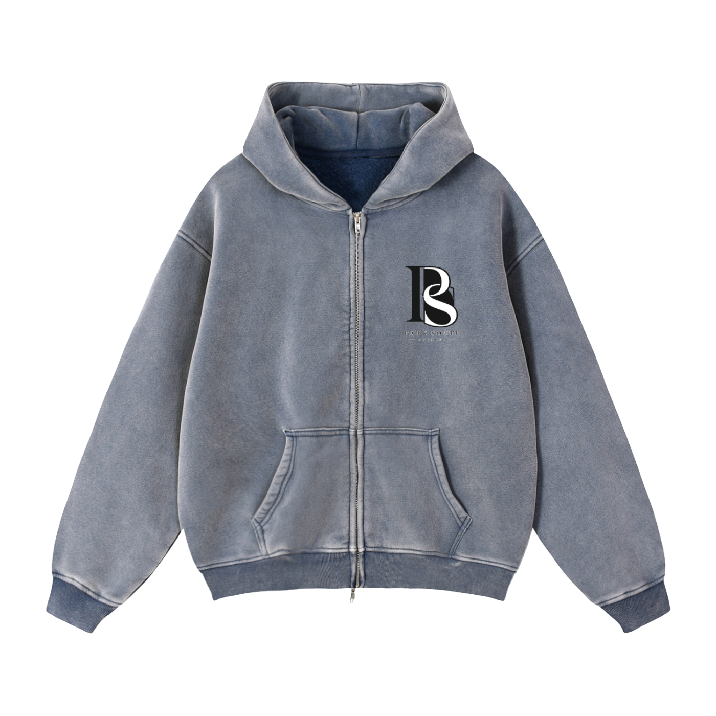Zip-Through Boxy Fleece Hoodie