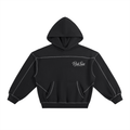 Contrast-Stitched Boxy Fleece Hoodie