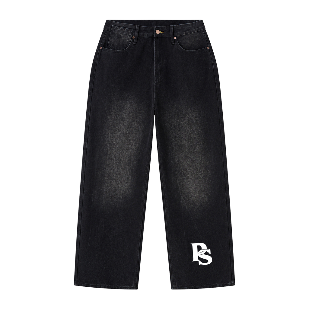 Men's Vintage Wash Wide Leg Jeans