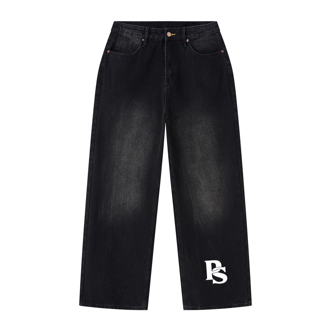 Men's Vintage Wash Wide Leg Jeans