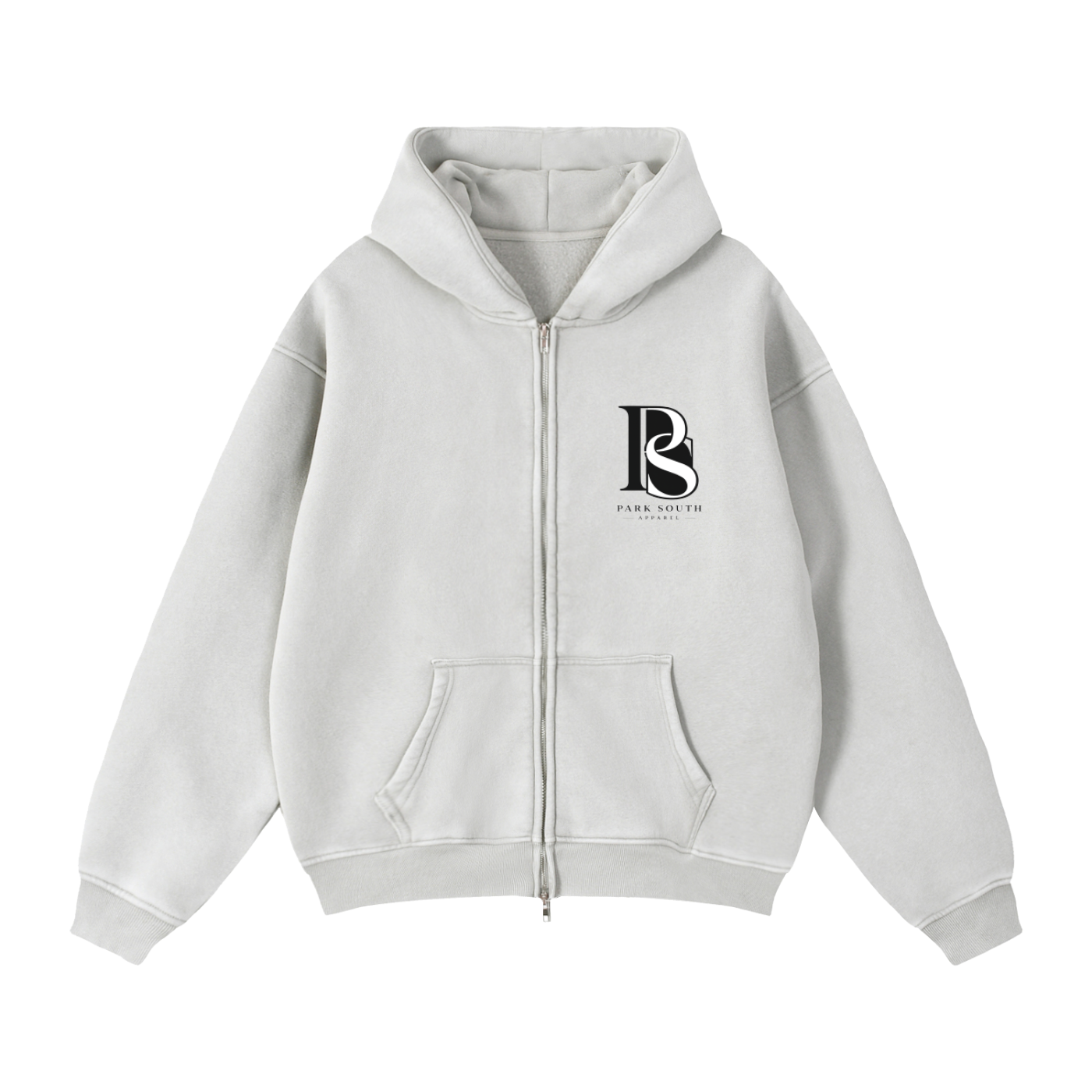 Zip-Through Boxy Fleece Hoodie