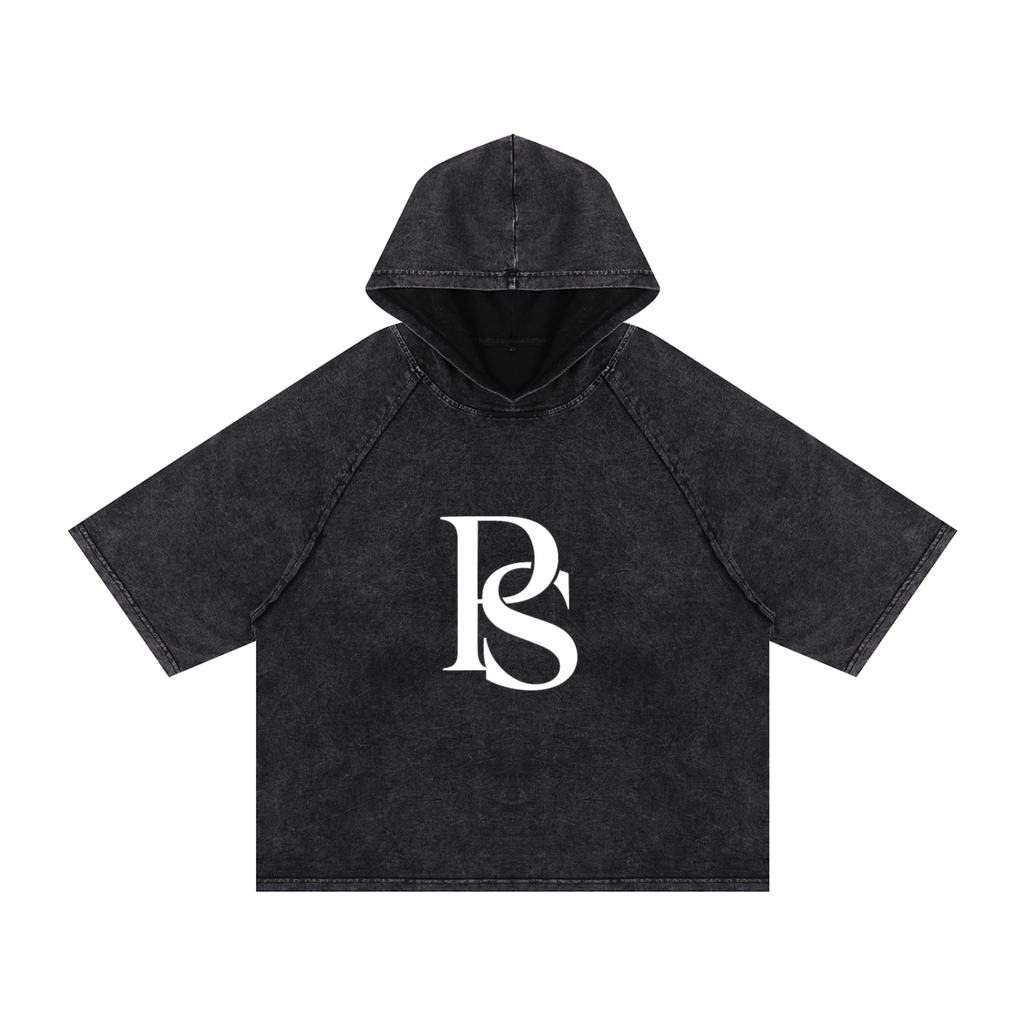 Snow Washed Hooded Boxy T-Shirt