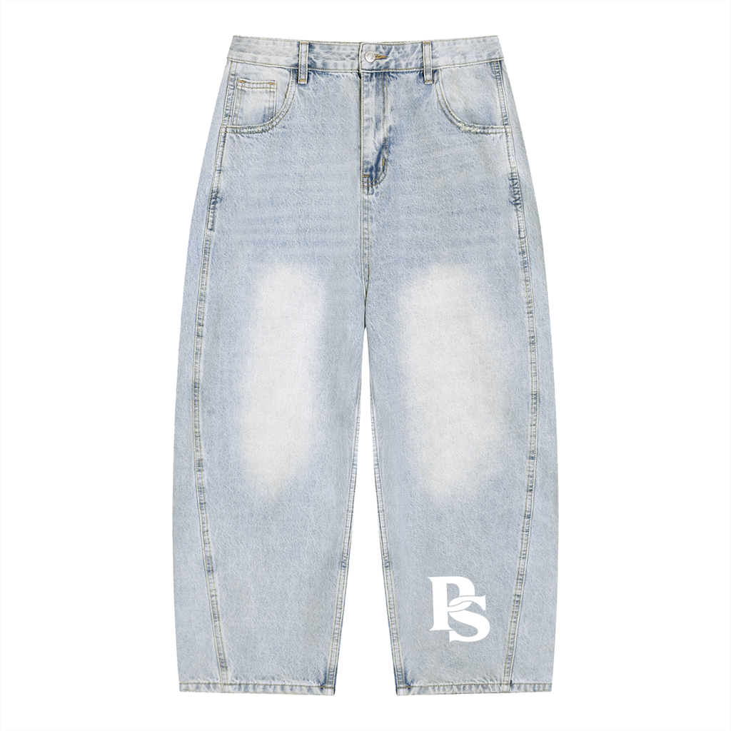 Men's Vintage Wash Sunfade Barrel Leg Jeans