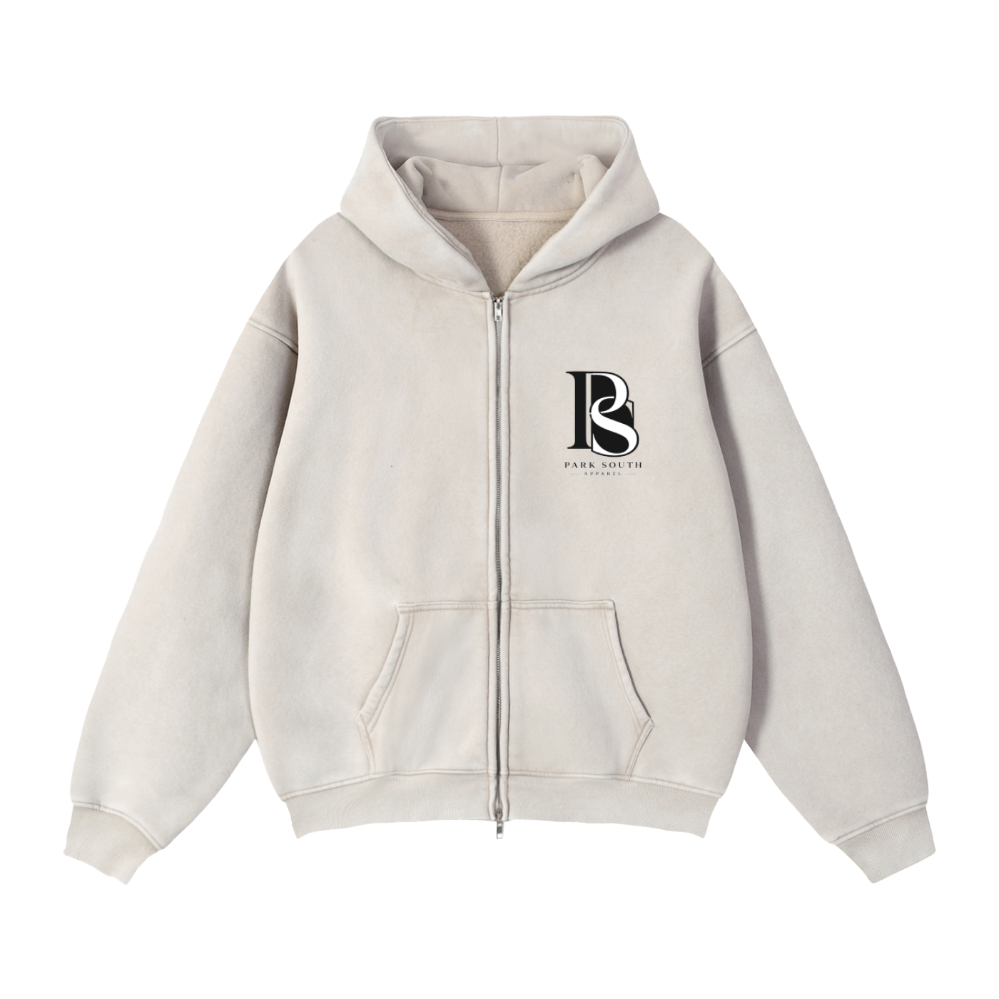 Zip-Through Boxy Fleece Hoodie